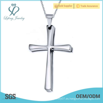 Colgante barato de la cruz de Cristo del acero inoxidable, joyería judía cristiana de plata